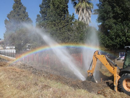 The second burst water pipe, next to Beyers Nauide Drive between Dale Lace Avenue and Eastwood Avenue, on 10 June. The reason for which has not yet been provided.
