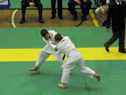 Connor McCabe of Tatami Judo Club takes on an opponent at the South African Judo Championships.