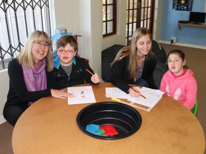 School Principal Alison Moschetta, Lucca Moschetta, Special Needs Teacher Stephanie Roux and Kine Jensen at Lucca Support and Care Centre, Blairgowrie.