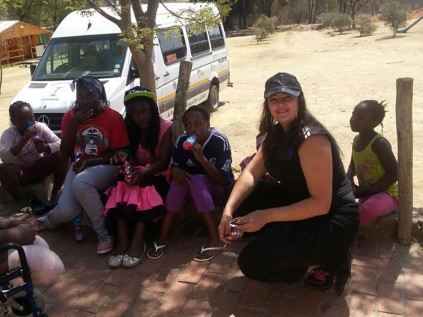 Miss Beauty British Curve 2014 Yvonne Cardoso meets children at Mother of Peace Randburg, North Riding, on 06 September.