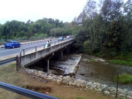 Juskei River, could possible be flooded by summer rains.