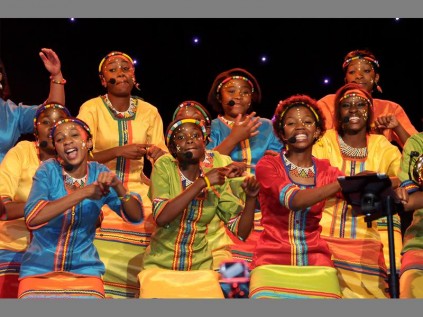 The Mzansi Youth Choir performs with Christmas cheer.