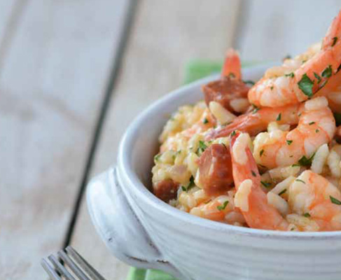 6. PRAWN CHORIZO RISOTTO